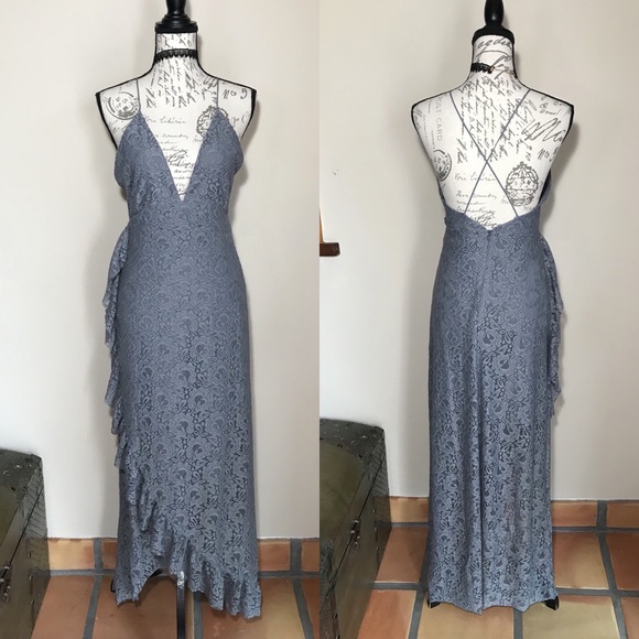 kaecy Dresses & Skirts - 🏷Gray Lace Maxi Dress